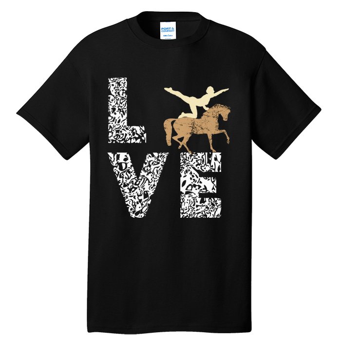 Vaulting Love Horseback Equestrian Horse Riding Acrobatics Tall T-Shirt