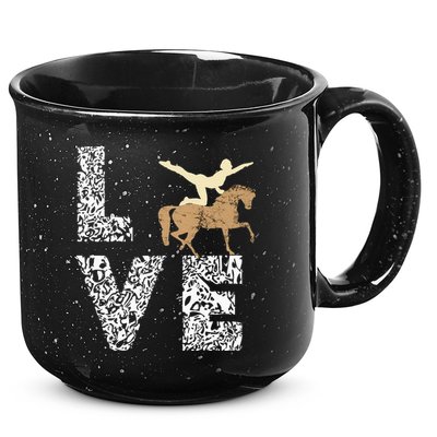 Vaulting Love Horseback Equestrian Horse Riding Acrobatics 15oz Campfire Ceramic Mug