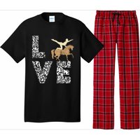 Vaulting Love Horseback Equestrian Horse Riding Acrobatics Pajama Set