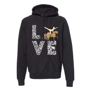 Vaulting Love Horseback Equestrian Horse Riding Acrobatics Premium Hoodie