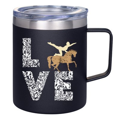 Vaulting Love Horseback Equestrian Horse Riding Acrobatics 12oz Stainless Steel Coffee Mug