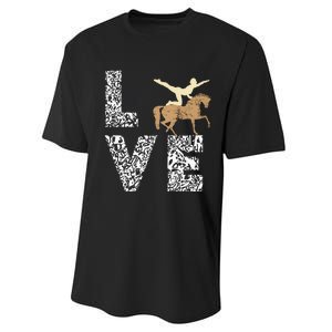 Vaulting Love Horseback Equestrian Horse Riding Acrobatics Performance Sprint T-Shirt