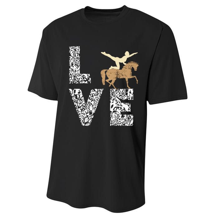 Vaulting Love Horseback Equestrian Horse Riding Acrobatics Performance Sprint T-Shirt