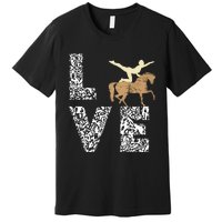 Vaulting Love Horseback Equestrian Horse Riding Acrobatics Premium T-Shirt