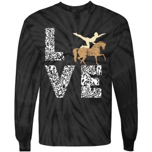 Vaulting Love Horseback Equestrian Horse Riding Acrobatics Tie-Dye Long Sleeve Shirt