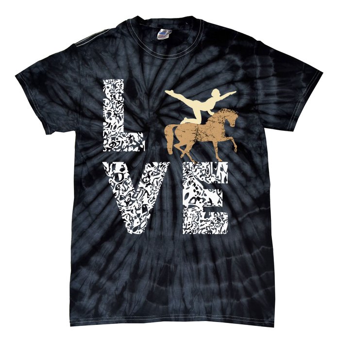 Vaulting Love Horseback Equestrian Horse Riding Acrobatics Tie-Dye T-Shirt