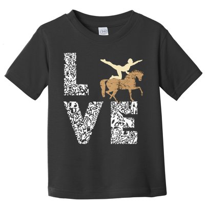 Vaulting Love Horseback Equestrian Horse Riding Acrobatics Toddler T-Shirt