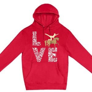 Vaulting Love Horseback Equestrian Horse Riding Acrobatics Premium Pullover Hoodie