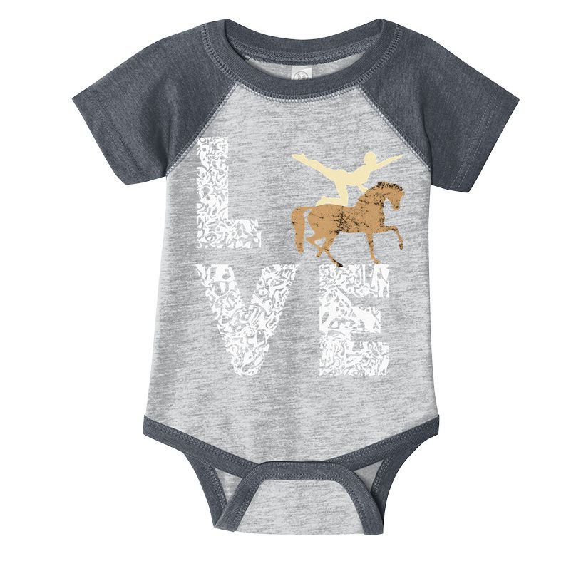 Vaulting Love Horseback Equestrian Horse Riding Acrobatics Infant Baby Jersey Bodysuit