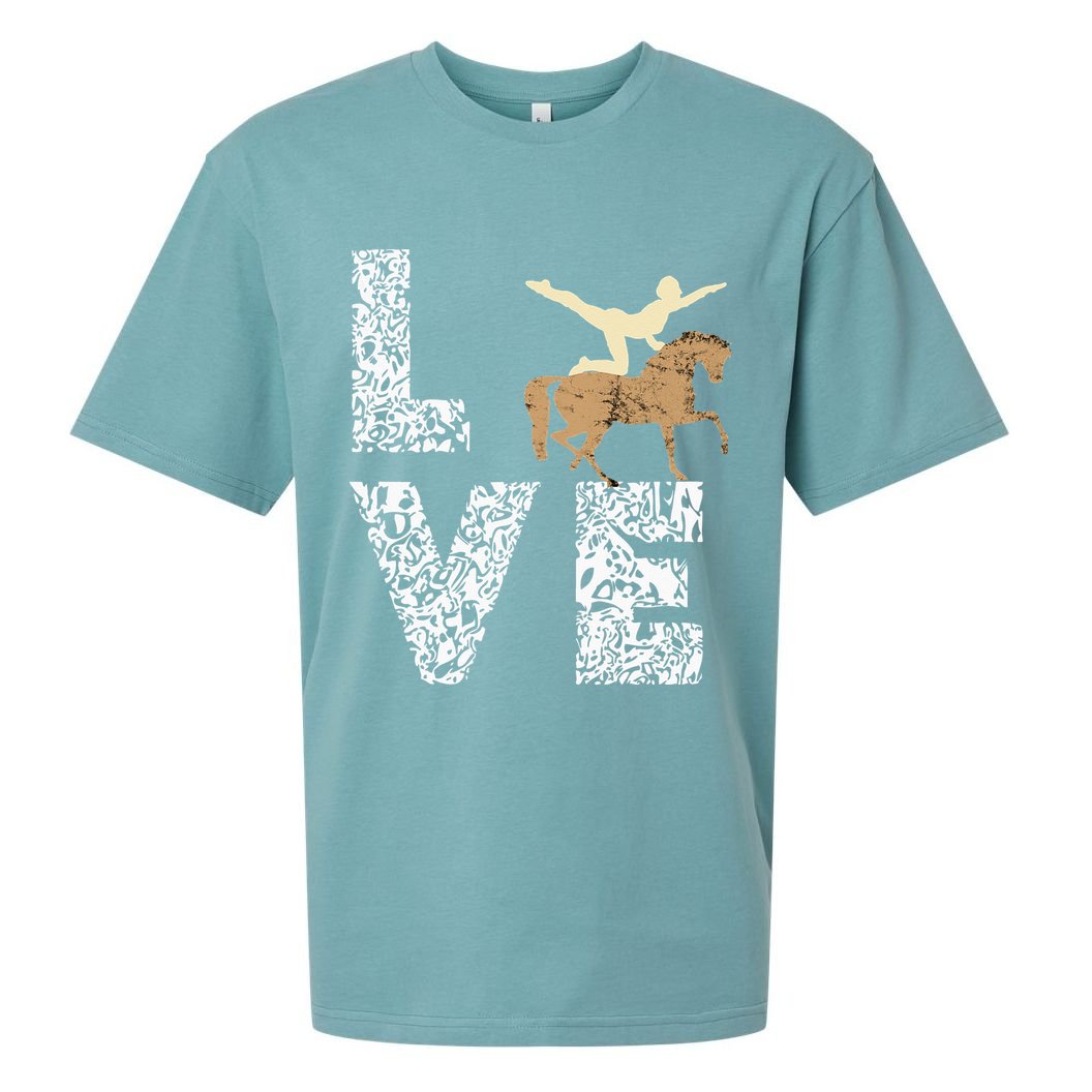 Vaulting Love Horseback Equestrian Horse Riding Acrobatics Sueded Cloud Jersey T-Shirt
