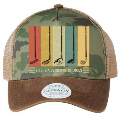 Vintage Life Is A Series Of Choices Golfing Fan Legacy Tie Dye Trucker Hat