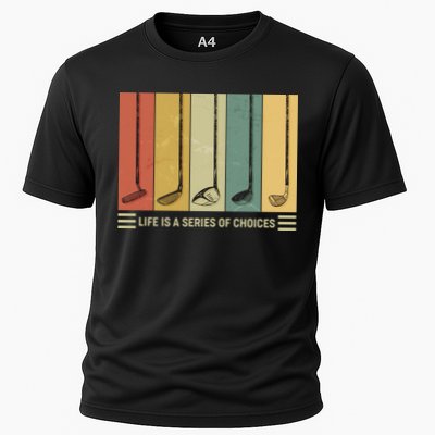 Vintage Life Is A Series Of Choices Golfing Fan Performance Shirt