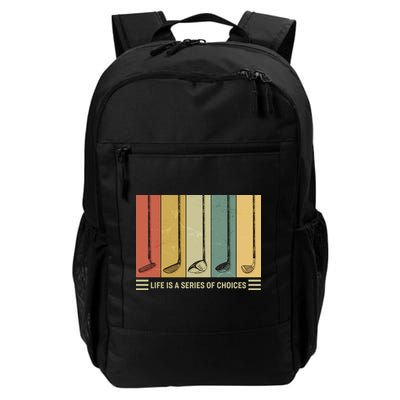 Vintage Life Is A Series Of Choices Golfing Fan Backpack