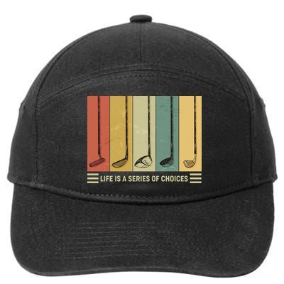 Vintage Life Is A Series Of Choices Golfing Fan 7-Panel Snapback Hat