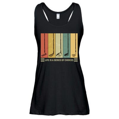 Vintage Life Is A Series Of Choices Golfing Fan Ladies Essential Flowy Tank