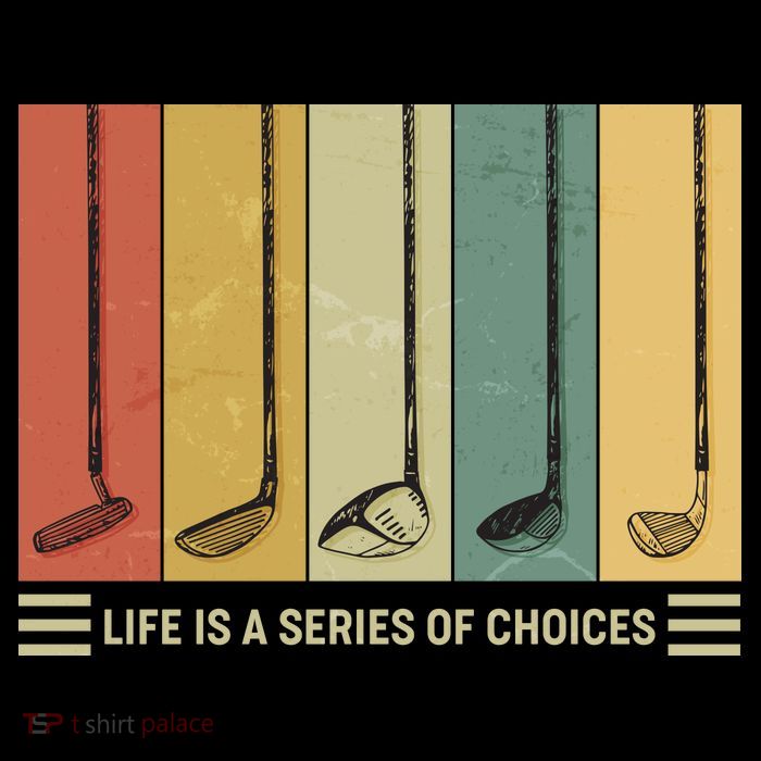 Vintage Life Is A Series Of Choices Golfing Fan Flatbill Hat