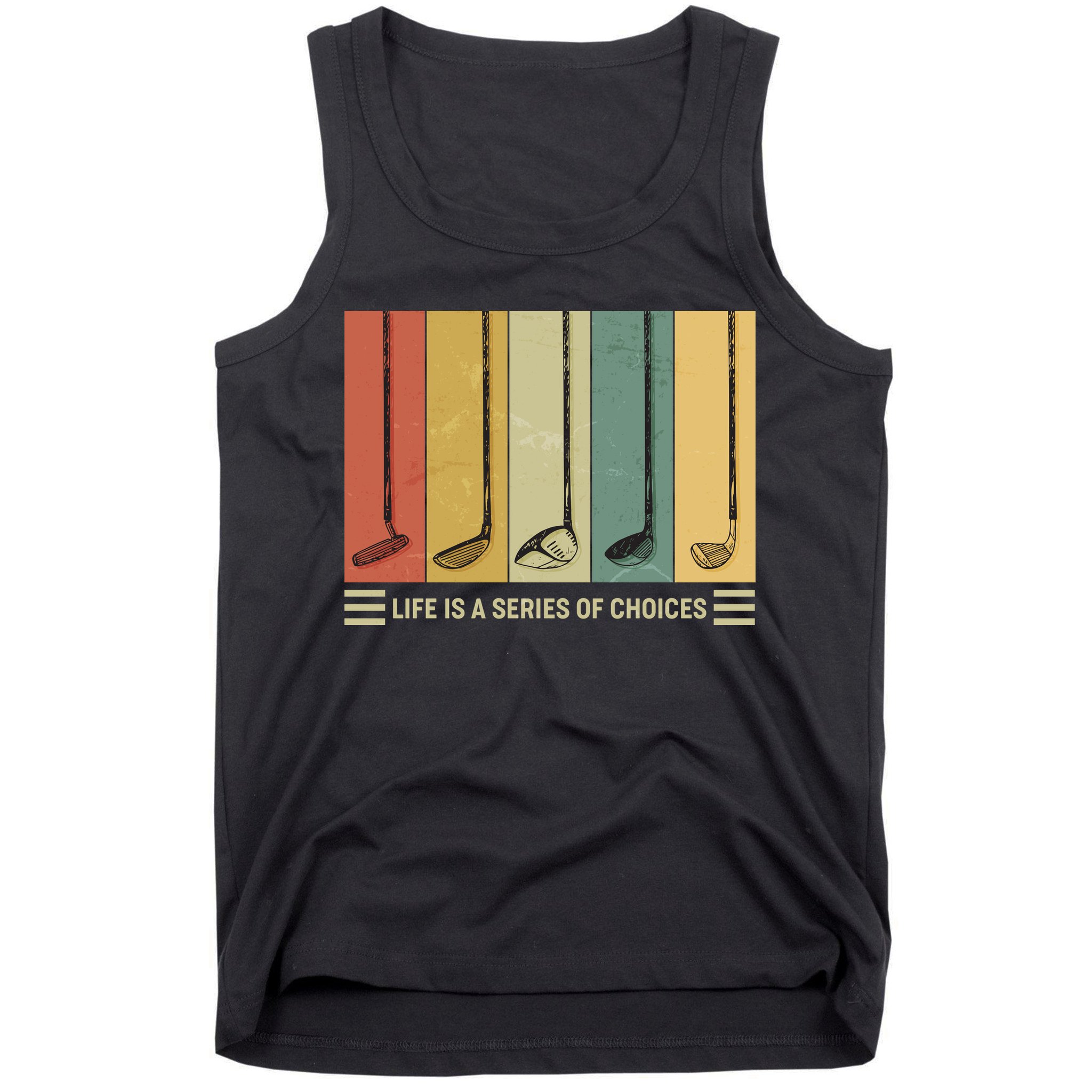 Vintage Life Is A Series Of Choices Golfing Fan Tank Top