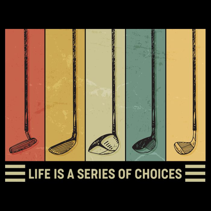 Vintage Life Is A Series Of Choices Golfing Fan Tank Top