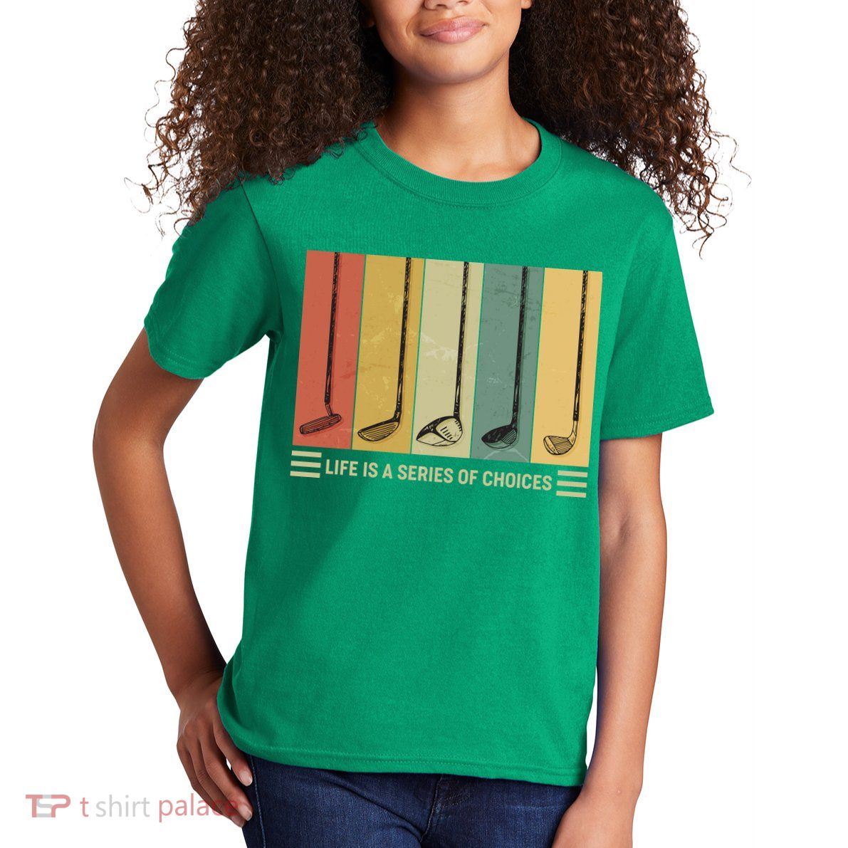 Vintage Life Is A Series Of Choices Golfing Fan Kids T-Shirt