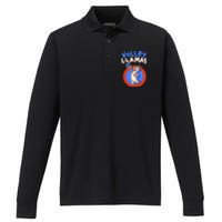 Volley Llamas I Funny Volleyball Lama Alpaca Performance Long Sleeve Polo