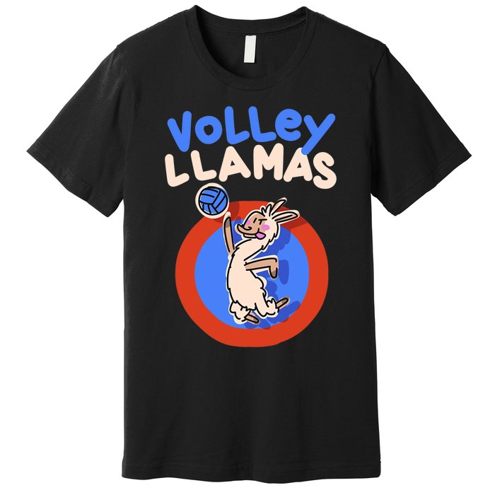 Volley Llamas I Funny Volleyball Lama Alpaca Premium T-Shirt