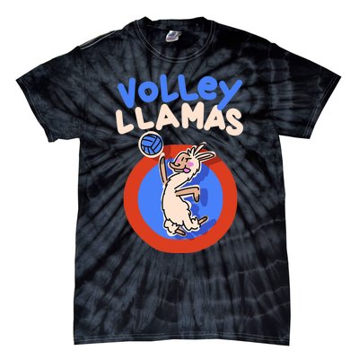 Volley Llamas I Funny Volleyball Lama Alpaca Tie-Dye T-Shirt