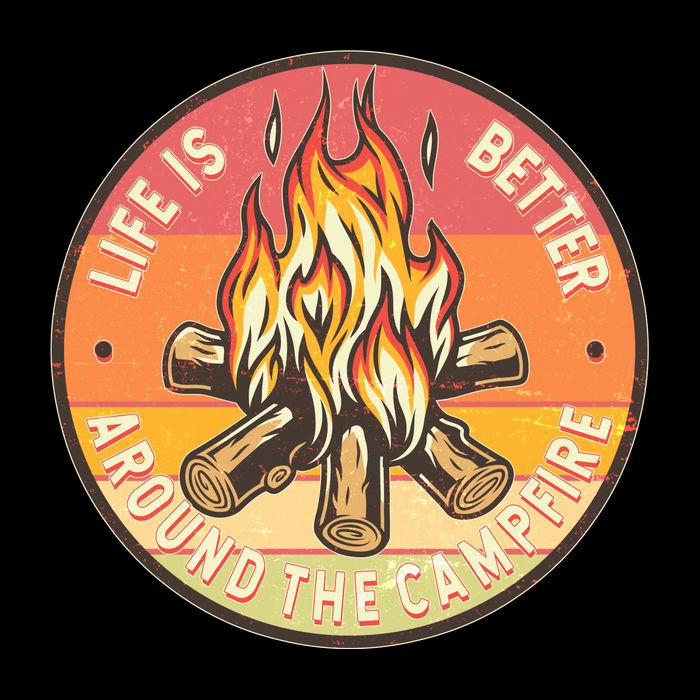 Vintage Life Is Better Around The Campfire Emblem Tall T-Shirt