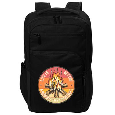 Vintage Life Is Better Around The Campfire Emblem Impact Tech Backpack