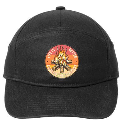 Vintage Life Is Better Around The Campfire Emblem 7-Panel Snapback Hat