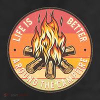 Vintage Life Is Better Around The Campfire Emblem Trucker Hat