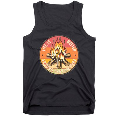 Vintage Life Is Better Around The Campfire Emblem Tank Top