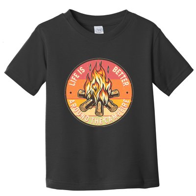 Vintage Life Is Better Around The Campfire Emblem Toddler T-Shirt