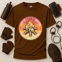 Vintage Life Is Better Around The Campfire Emblem Performance Shirt
