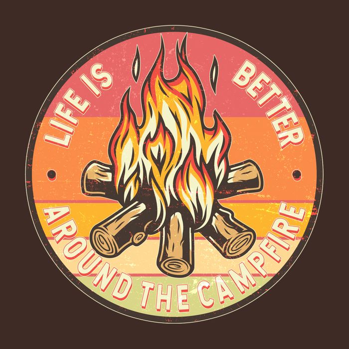 Vintage Life Is Better Around The Campfire Emblem Performance Shirt