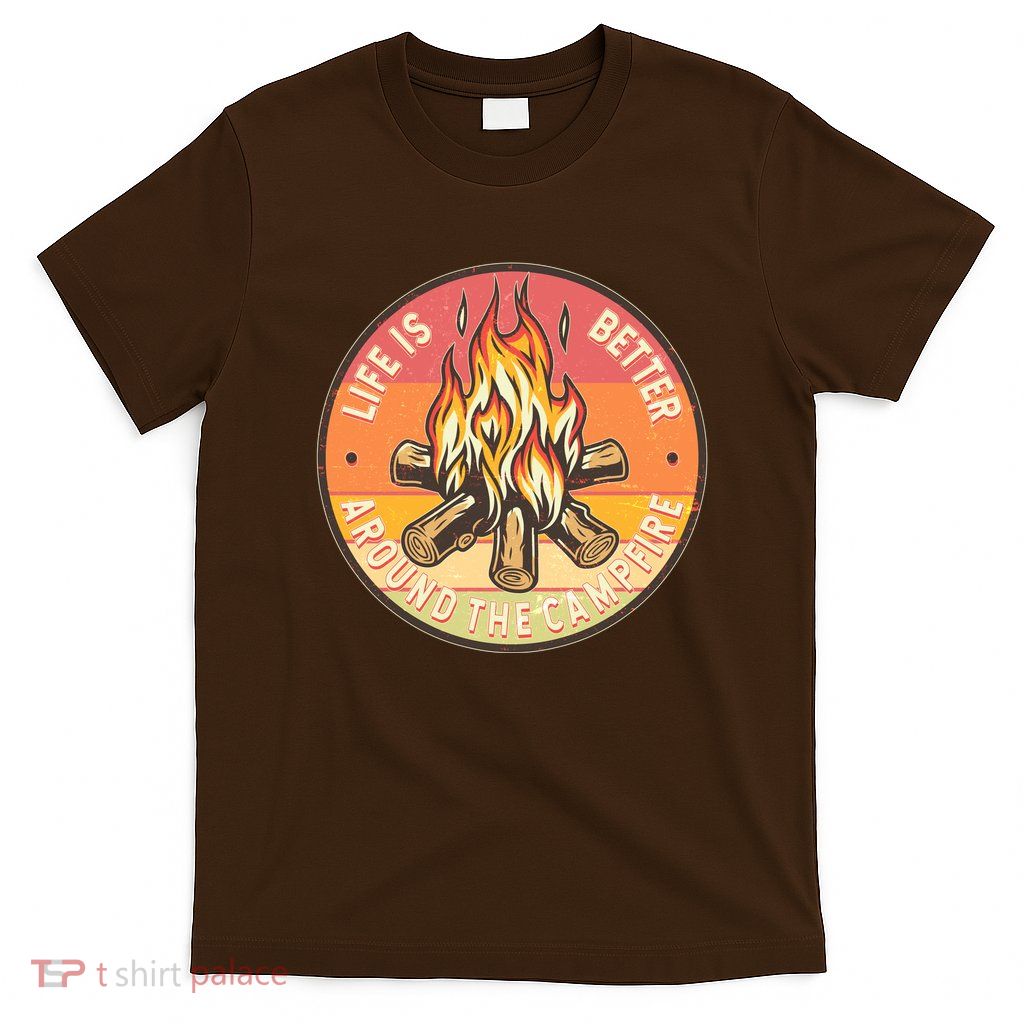 Vintage Life Is Better Around The Campfire Emblem T-Shirt