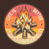 Vintage Life Is Better Around The Campfire Emblem Cooling Performance Long Sleeve Crew