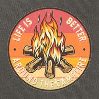 Vintage Life Is Better Around The Campfire Emblem Cotton Canvas Backpack