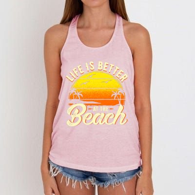 Vacation Life Is Better At The Beach Souvenir Cool Gift Women's Knotted Racerback Tank