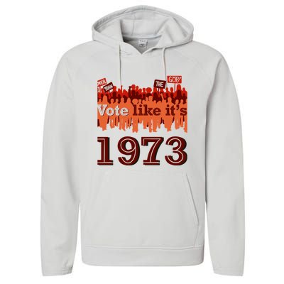 Vote Like It's 1973 Pro Choice Women's Rights Vintage Retro Performance Fleece Hoodie