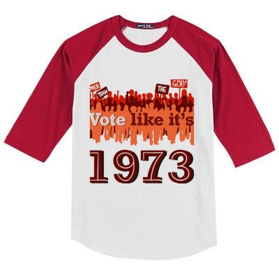 Vote Like It's 1973 Pro Choice Women's Rights Vintage Retro Kids Colorblock Raglan Jersey