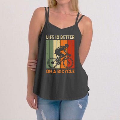 Vintage Life Is Better On A Bicycle Women's Strappy Tank