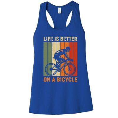 Vintage Life Is Better On A Bicycle Women's Racerback Tank