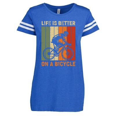 Vintage Life Is Better On A Bicycle Enza Ladies Jersey Football T-Shirt