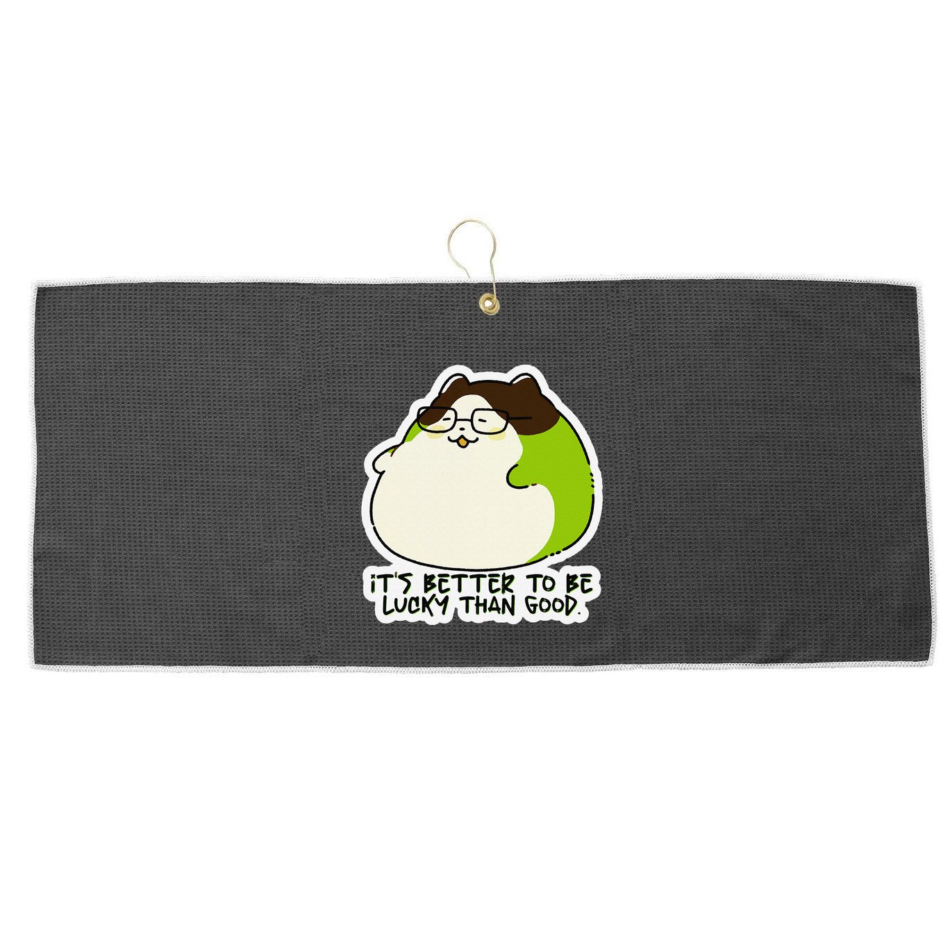 Verdi Lucktail ItS Better To Be Lucky Than Good. Large Microfiber Waffle Golf Towel