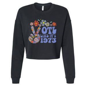 Vote Like Its 1973 Rights Peace Sign Cropped Pullover Crew