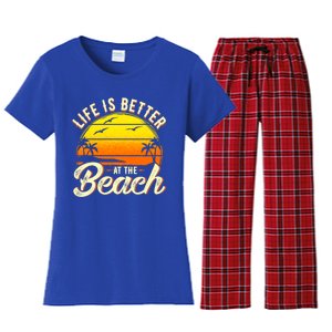 Vacation Life Is Better At The Beach Souvenir Gift Women's Flannel Pajama Set