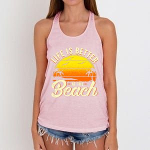 Vacation Life Is Better At The Beach Souvenir Gift Women's Knotted Racerback Tank