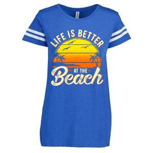 Vacation Life Is Better At The Beach Souvenir Gift Enza Ladies Jersey Football T-Shirt