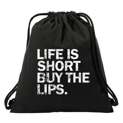 Vintage Life Is Short Buy The Lips Filler Nurse Injector Drawstring Bag