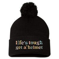 Vintage Life Is Tough Get A Helmet LifeS Tough Get A Helmet Pom Pom 12in Knit Beanie